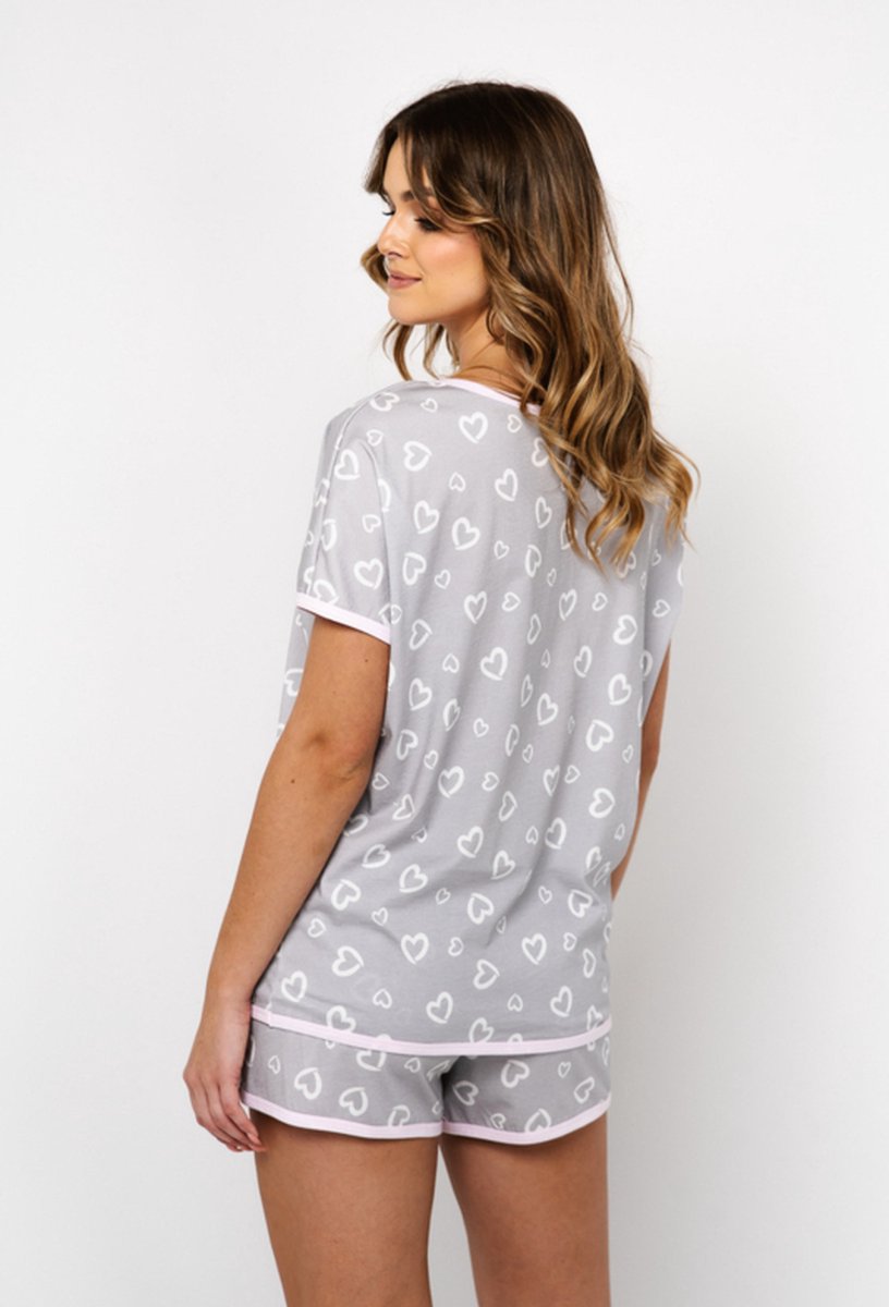 Italian Fashion | Noelia| dames shortama | katoen | grijs