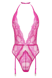 Beauty Night Adelaide - spannende kanten teddy met open achterkant - paars