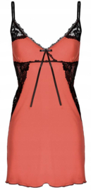 Lara  zachte viscose chemise  koraal kleur