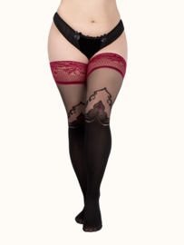 Studio Collants prachtige kousen zwart / rood |  KORTING | SALE