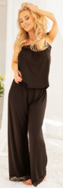 Dames pyjama set uit zachte viscose- zwart- KORTING