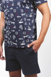 Heren pyjama | Italian Fashion Kastos | korte mouwen | 100% katoen | marineblauw