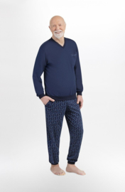 Martel Karol - pyjama marineblauw-100% katoen - gemaakt in Europa