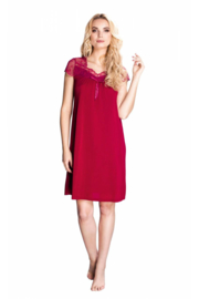 Mewa Dolce Vino nachthemd - vegan zijde - bordeau rood
