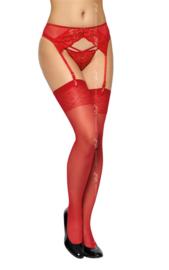 SoftLine sexy kousen met naad- rood