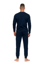 Katoenen heren pyjama | marineblauw | korting | sale |