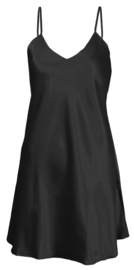 Hoogwardige satijn chemise zwart- Karen
