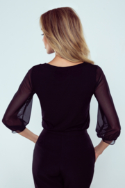 Eldar Lauretta | viscose  stijlvolle blouse met kant |  zwart |