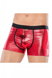 Andalea heren boxershorts rood van wetlook materiaal met ritssluiting