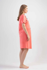 Vienetta bevalhemd voor de bevalling & kraamtijd - 100% katoen, coral KORTING