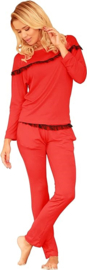 Hoogwardige viscose pyjama set-  rood - lage taille