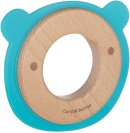 Canpol Babies bear houten bijtring blauw, 0+ m