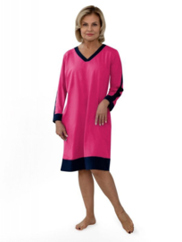 Martel  | Oliwia |  katoen nachthemd | lange mouwen | 100 % katoen |  donker roze