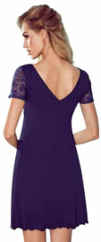 Luxueuze slipdress met kant - Eldar Ismena Marineblauw