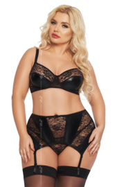 Softline - Joana -  Sexy Kanten Lingerie Set met Bloemen - zwart