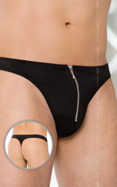 SoftLine Collection - Sexy heren string met sluiting aan de voorkant zwart