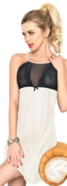 Hoogwardige satijn chemise ecru- Dorothy