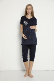 Angel's  Secret Viscose zwangerschapspyjama voor dames- marineblauw