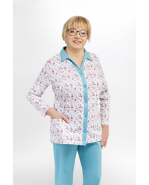 Martel- Elzbieta dames pyjama-lange mouwen -  blauw- 100 % katoen