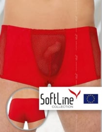 SoftLine Collection  Sexy transparente heren boxers met visnet Rood