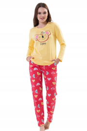 Kleurrijke pandaberen- dames pyjama van Vienetta- 100% katoen