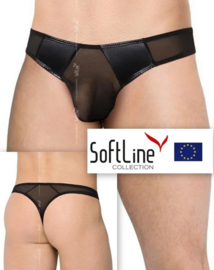 Sexy doorzichtige string met wetlook zwart