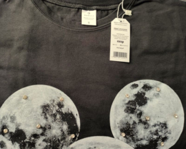 T-shirt van katoen met ronde hals - zwart- 100% katoen- korting - sale