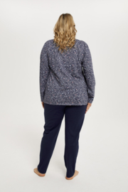 Italian Fashion FLORA dames pyjama lange mouwen- marineblauw