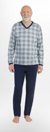 Martel Roman pyjama marineblauw/ grijs - 100% katoen