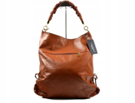 Laura Biaggi Dames Luxe Leer Schouder Tas in Bruin kleur