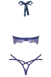 Obsessive Flowlace Kanten lingerie set - Blauw