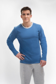 Martel Oskar - pyjama blauw/grijs-  katoen