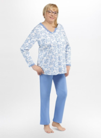 Martel Anastazja - dames lange pyjama- blauw