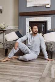 Italian Fashion  | Lider | 100% katoenen | trainingspak voor heren | huispak | winter pyjama| grijze gemêleerde kleur
