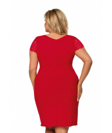 Luxueuze slipdress met kant - Donna Tess Rood, grote maten