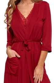 Mooie dames badjas van viscose - rood