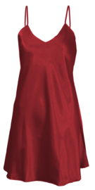 Hoogwardige satijn chemise bordeaux rood- Karen