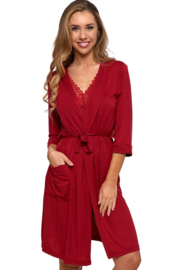 Mooie dames badjas van viscose - rood