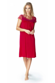 Mewa Dolce Vino nachthemd - vegan zijde - bordeau rood