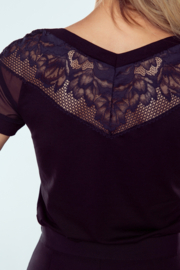 Eldar Gusta blouse -  zwart met tiule en kanten