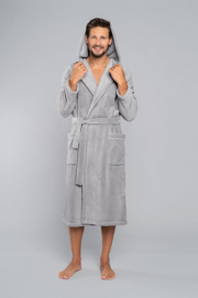 MIMAS- hoogwaardige herenbadjas van Italian Fashion - grijs