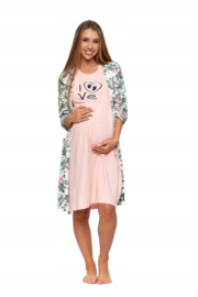 Bevalhemd voor de bevalling & kraamtijd - licht roze-  katoen- korting- sale