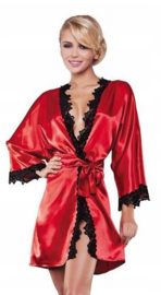 Sexy satijnen kamerjas  rood- Viola - cadeau vrouw - cadeau vrouw