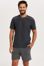 Italian Fashion |  Abel |  korte pyjama voor heren | shortama met korte mouwen |  100% jersey katoen | grijs