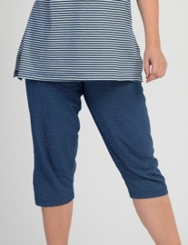 Vienetta katoenen damespyjama- marineblauw- grote maten