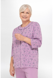Martel Maria dames pyjama - lange mouwen- paars- 100 % katoen