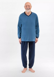 Martel Bogdan lange pyjama uit frottee katoen - warming pyjama, blauw