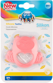 Canpol Babies OWL siliconen bijtring voor baby's - roze- 0m+
