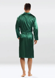 DKaren | Satijnen heren badjas - Christian | groen