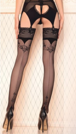 Studio Collants LUXE HOLD-UP KOUSEN MET NAAD EN KANT zwart 20 den